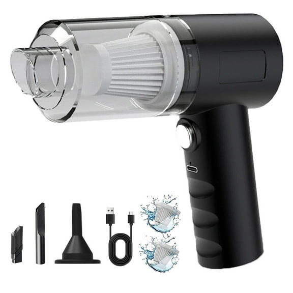 Potrochi Small Handheld Wireless Vacuum, Powerful Desk Car Vacuums, Portable Hand Held Car Detailing Vacuum with Multi-nozzles for Wet, Dry, Pet Hair, Quiet, Rechargeable,USB