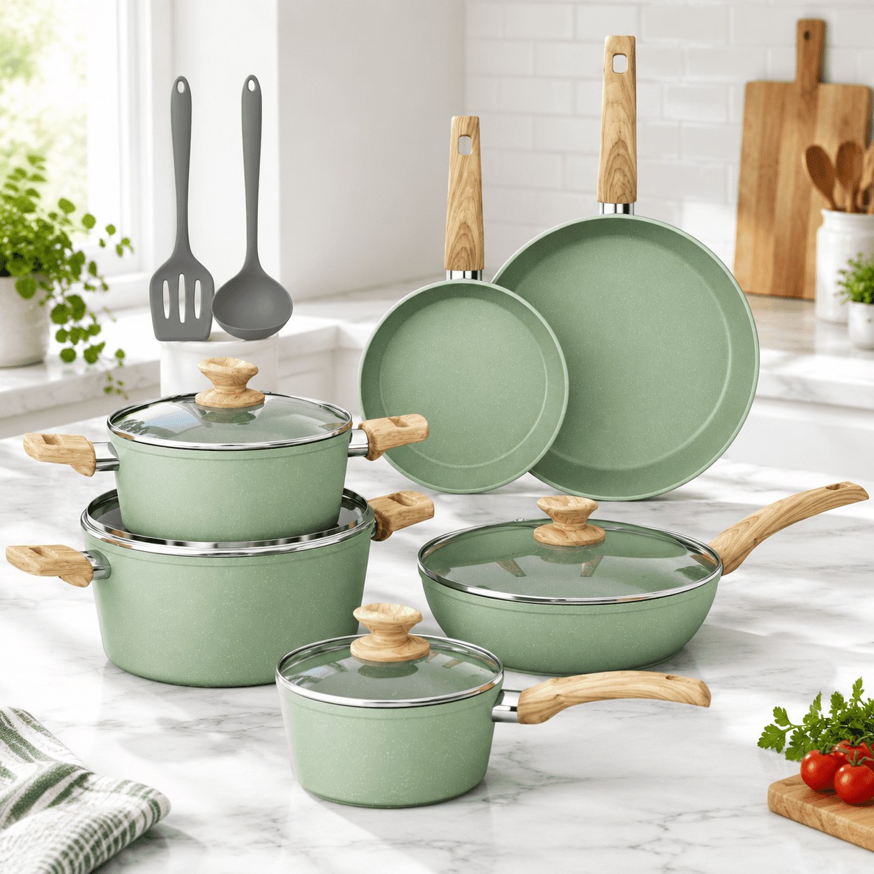 Two Pans Set Pots And Pans Set Non Stick 12 Kitchen Cookware Sets - Walmart.com