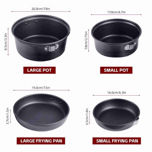 Pots Camp Plates And Pans Sets Nonstick Backpacking Picnic Cooking Ultra-lightweight Portable