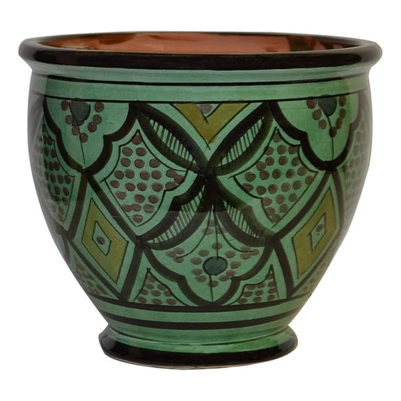 Pots Flower Pot Moroccan Spanish Garden Drain Hole Ceramic Planter Handmade