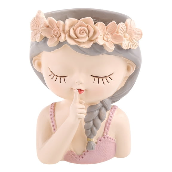 Pots Girl Face Flower Plant Pot for Home Garden Decor No Plant Resin for Head Planter Containers Garden Orname