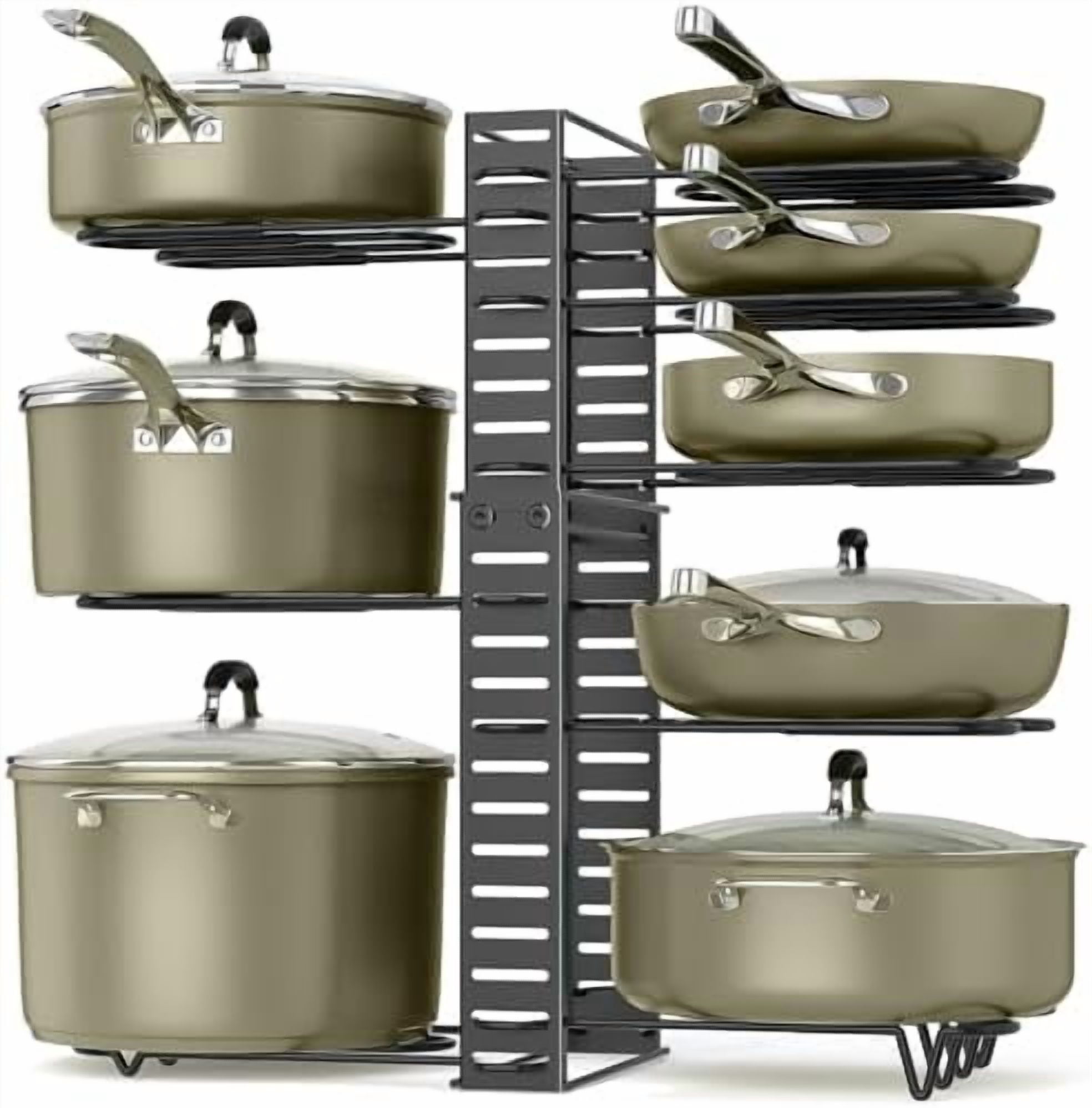 Pots and Pans Organizer under Cabinet, 8 Tier Pot Organizers Rack ...