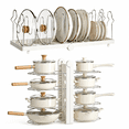 thumbnail image 1 of Pots and Pans Organizer, Multi-Layer Thickened Foldable Cookware Rack, Dual Use Horizontal & Vertical Placement, for Kitchen Cabinet & Countertop,White, 1 of 8
