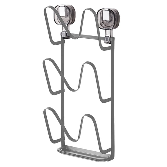 Pots and Pans Organizer, Wall Mount Hangings Pan Shelf, No Drill Adhesive Mount Pan Holder Kitchen Floating Shelf, 3 Layer Pot Lid Drainage Storage Rack for Home Restaurant