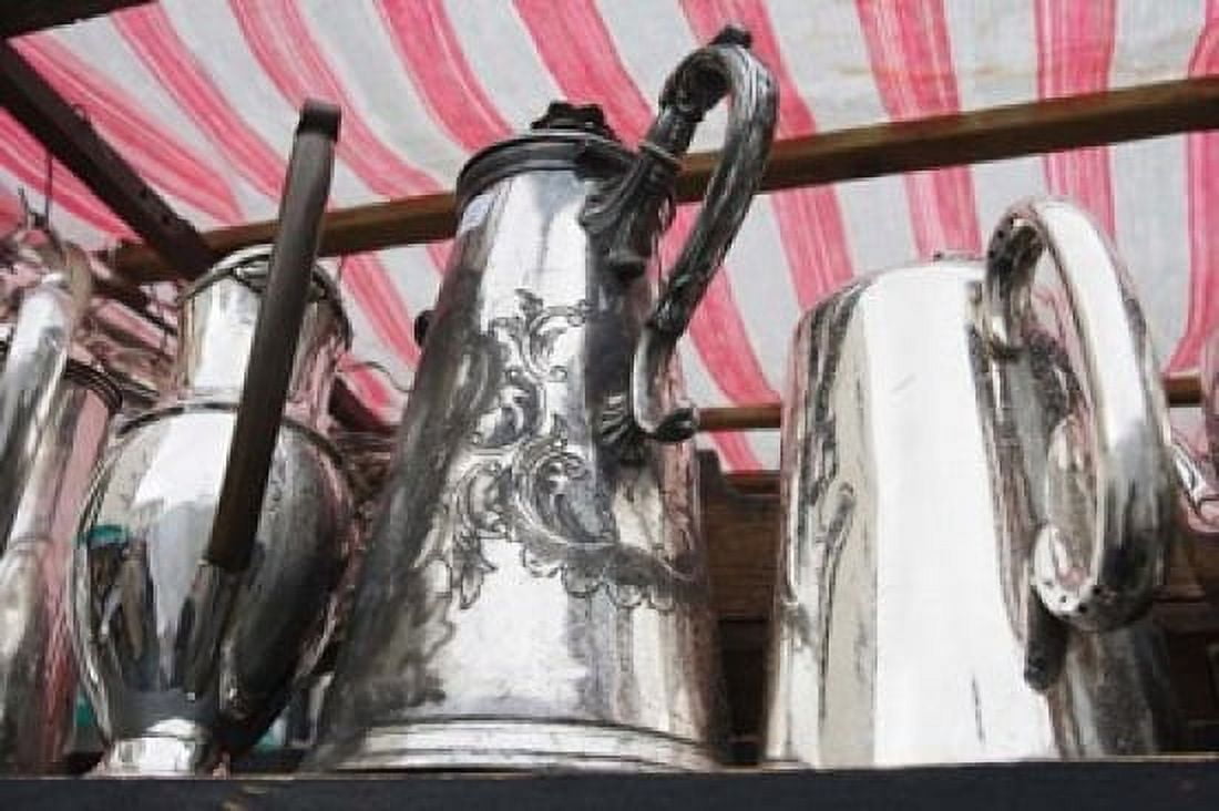 Pots and Pans Portobello Road Market Notting Hill London England Canvas Art - Walter Bibikow DanitaDelimont (24 x 15)