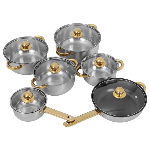Pots and Pans Set 5Pcs, Stainless Steel Cookware Set,Induction Cookware, For Induction Cooktop Gas Stove And Oven