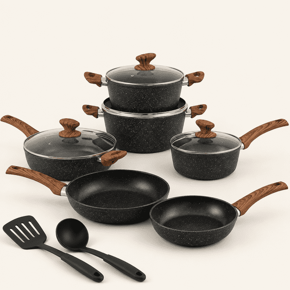 Pots and Pans Set Non Stick, 12pcs Induction Cookware
