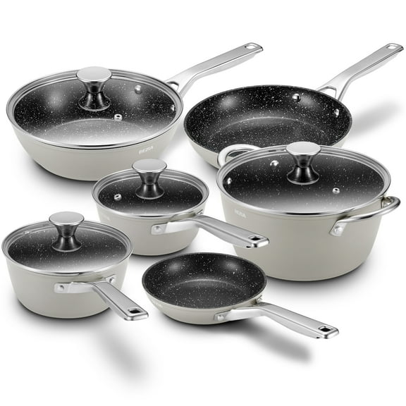 Pots and Pans Set Nonstick, Induction Cookware Sets, Compatible with All Stoves, Dishwasher Safe