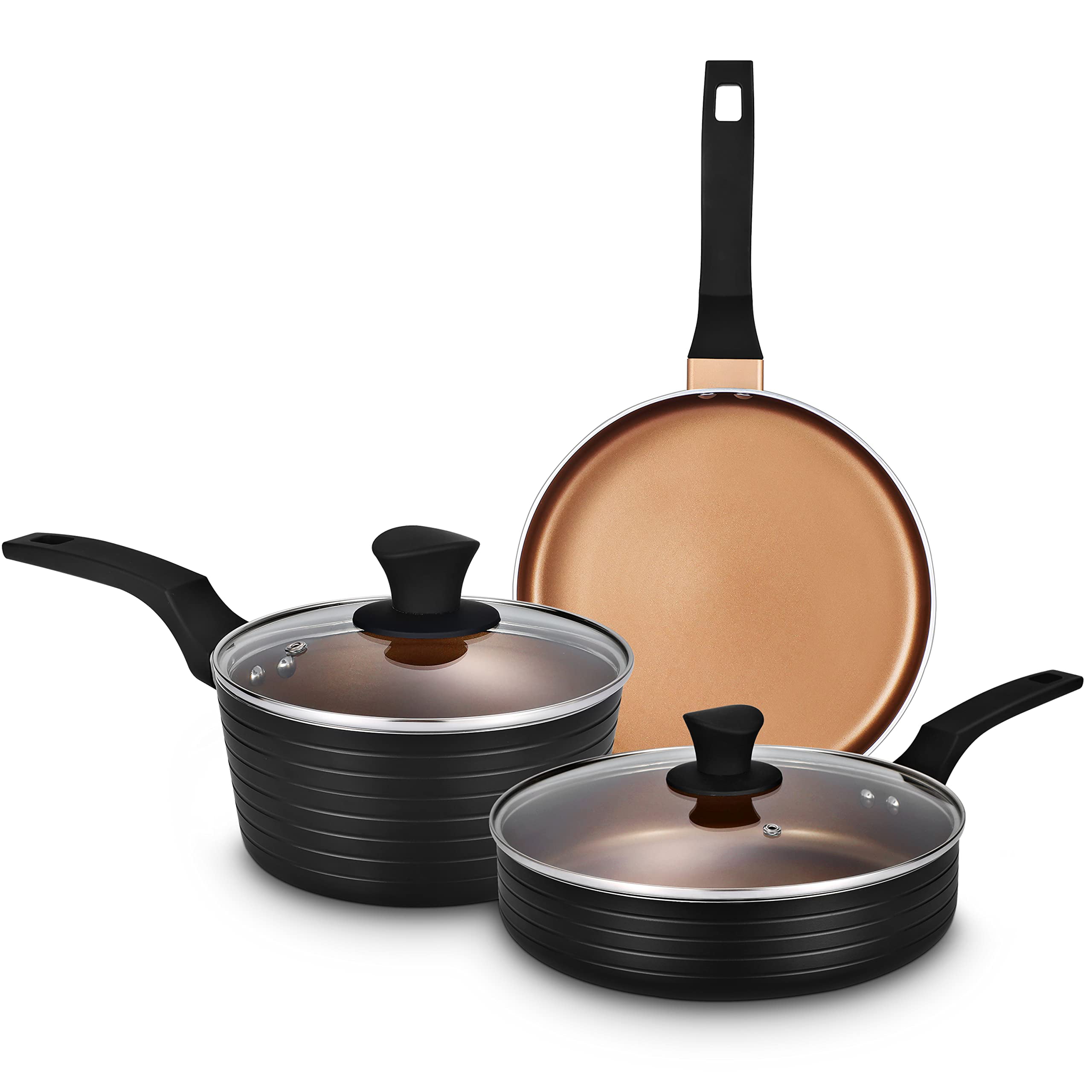 Sensarte Pots and Pans Set Nonstick with Detachable Handles, 14pcs