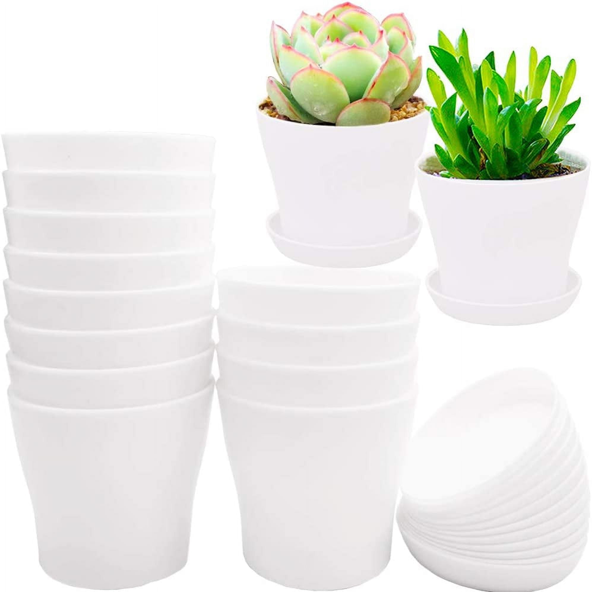 Pots for Plants, 8 Pack 4 inch Plastic Planters with Multiple Drainage