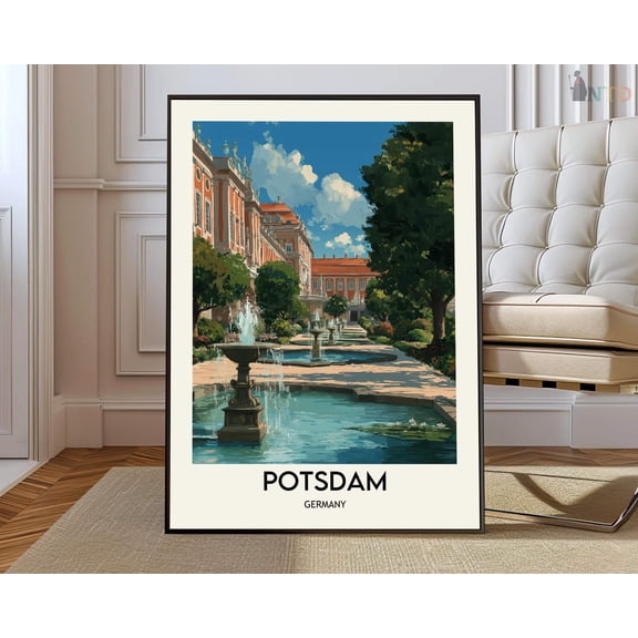 Potsdam Germany City Map Wall Art Travel Decor Photo Print, Unframed Paper Poster 8x10in