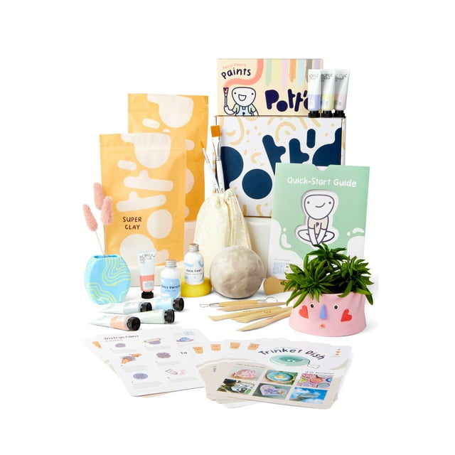Pott'd Air Dry Clay Pottery Kit with Sculpture Tools & Supplies for