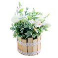 thumbnail image 1 of Potted Artificial Rose Flowers Fake Flowers in Woden Pot Silk Rose Flower Small Bonsai for Home Wedding Office Restaurant Table Centerpieces Decor, 1 of 8