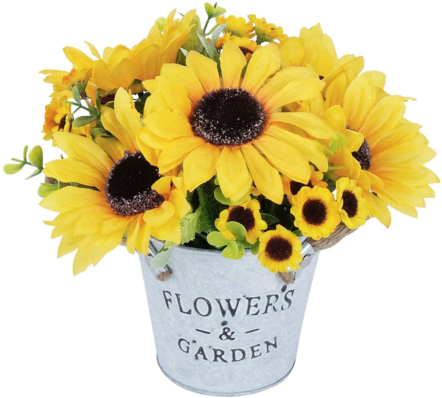 Potted Artificial Sunflower Small Potted Sunflower Artificial Plants ...