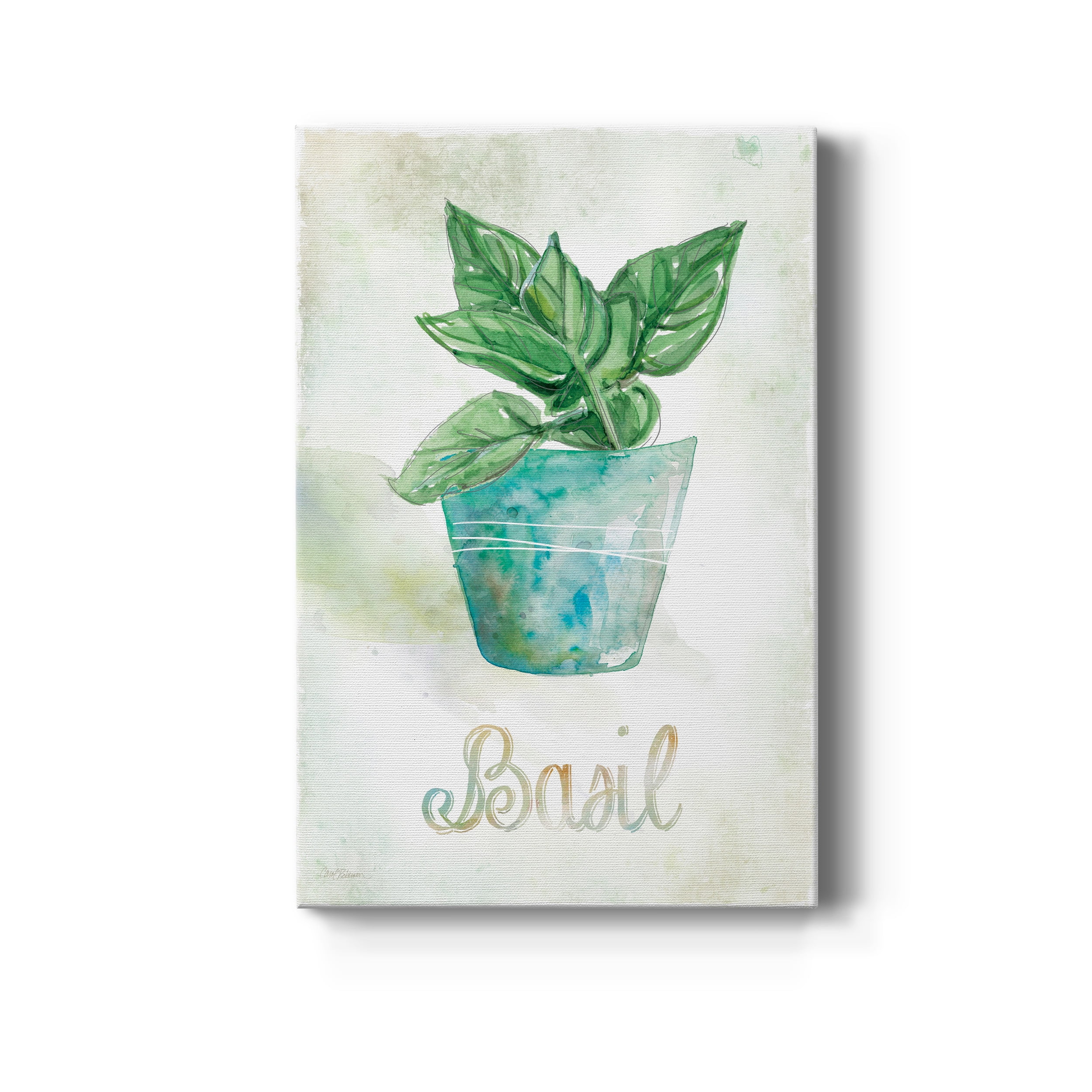 Potted Basil Premium Gallery Wrapped Canvas - Ready to Hang - 32 x 48