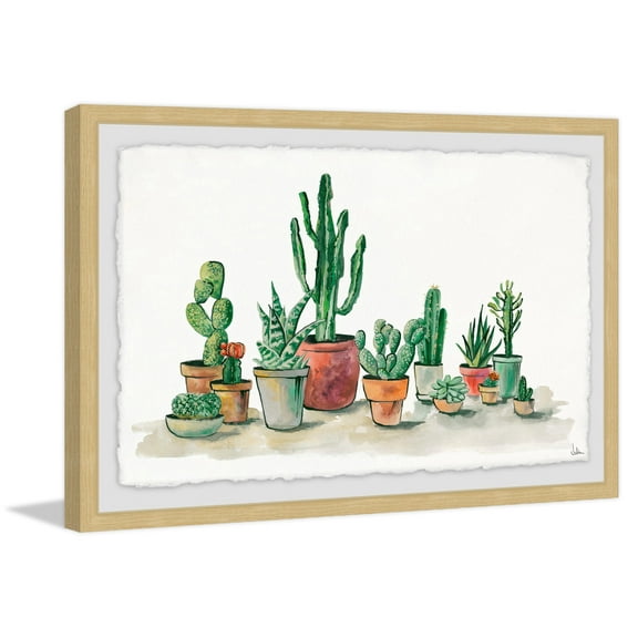 Potted Cacti Framed Painting Print