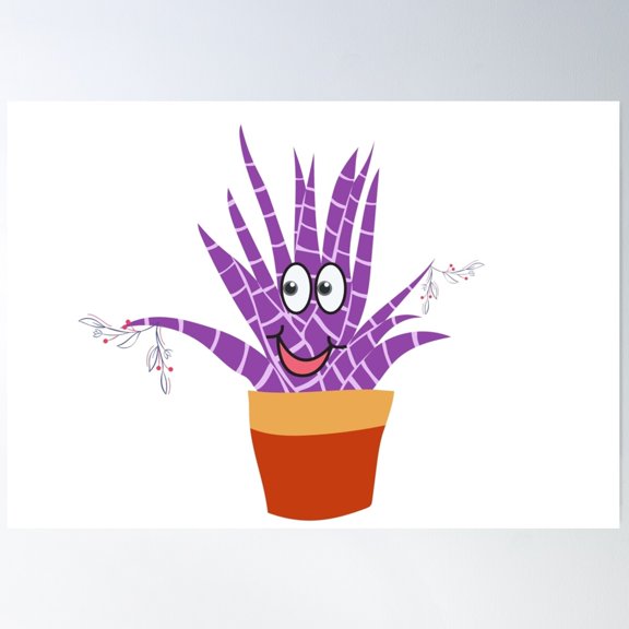 Potted Cactuar Socks Poster Wall Art, Modern Wall Decor For Living Room Bedroom, 8x12 UNFRAMED