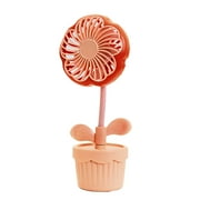 Potted Design Desktop Fan Floral Shape Desk Fans USB-Powered Mini Fan Portable Dorm Home School Fans Desktop Decor Summer Gifts