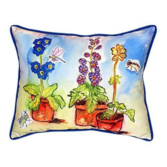 Potted Flowers Large Indoor/Outdoor Pillow 16x20