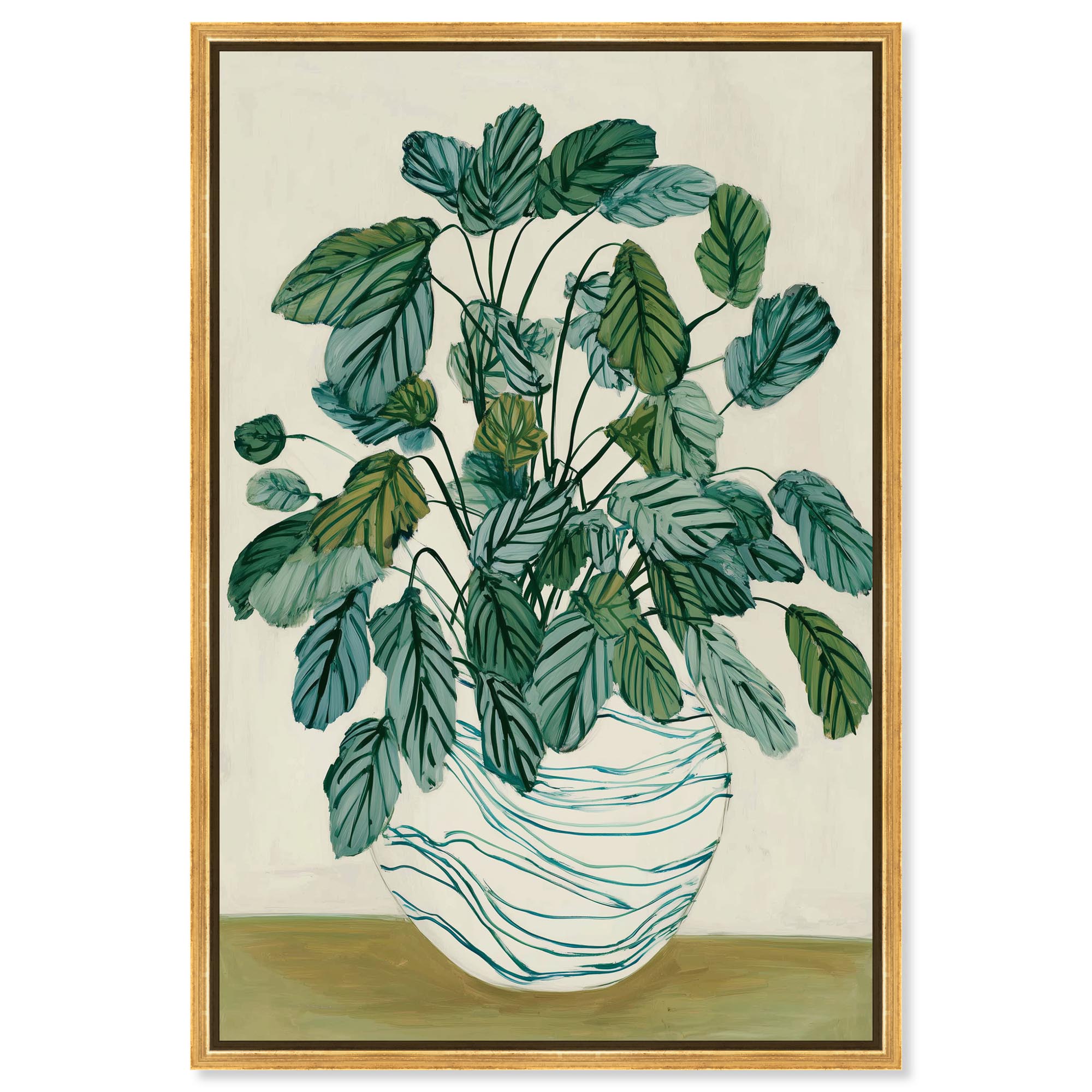 Potted Geranium III Canvas Print Botanical Wall Art by Art Remedy, Gold ...