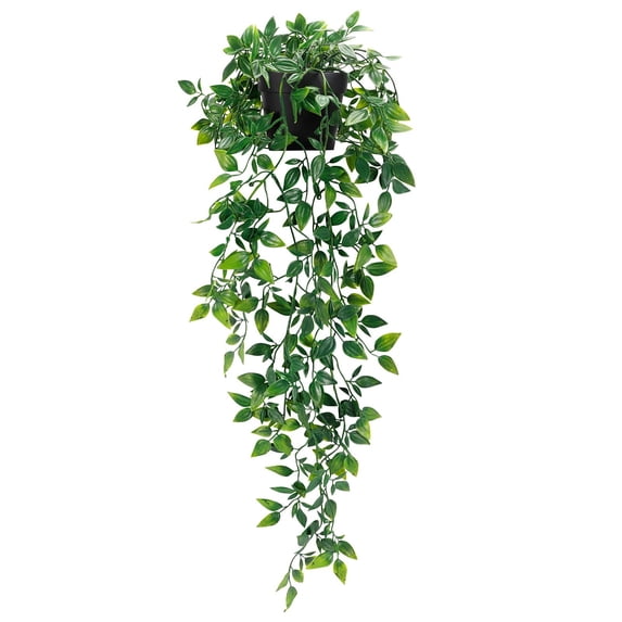 Potted Hanging Vine, Cosmug Wall Foliage Decor, Indoor Shelf Ornament, for Wall Mount Styling, Window Arranging and Cabinet Display, Style A