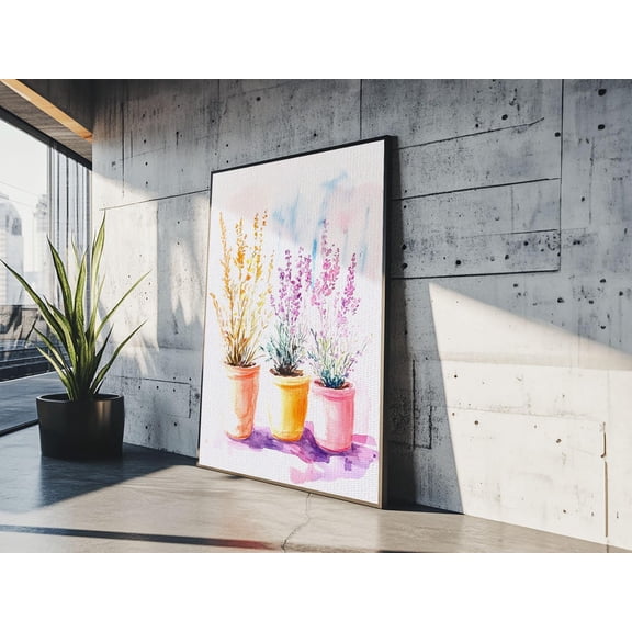 Potted Herbs Botanical Kitchen Wall Art Poster, Unframed Size 8x12