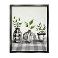 thumbnail image 1 of Potted Herbs Patterned Tartan Botanical & Floral Graphic Art Jet Black Framed Art Print Wall Art, 1 of 6