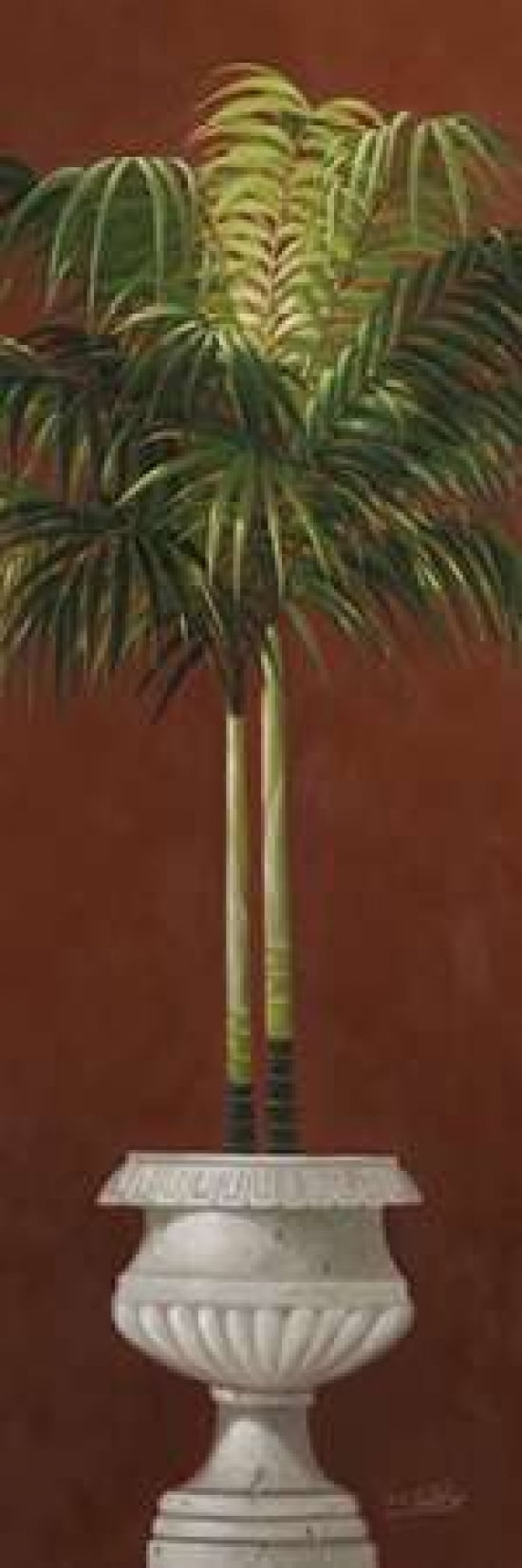 Potted Palm Red II Canvas Art - Welby (8 x 24)