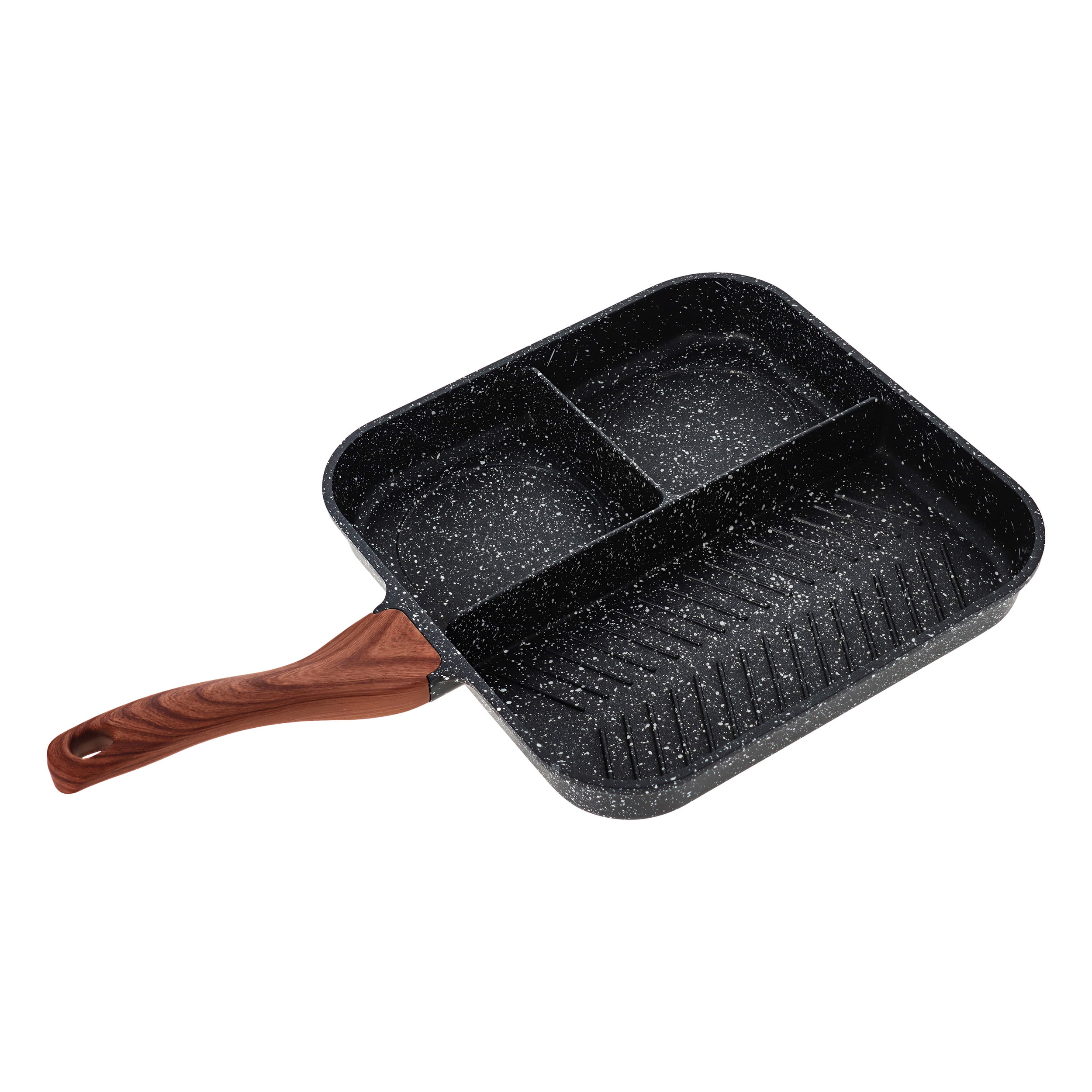 non sticky 3 Section Pancake pan Cleaning Sectional Skillet Durable Divided  Frying Grill pan Kitchen Pancake Camping Cookware Plett 