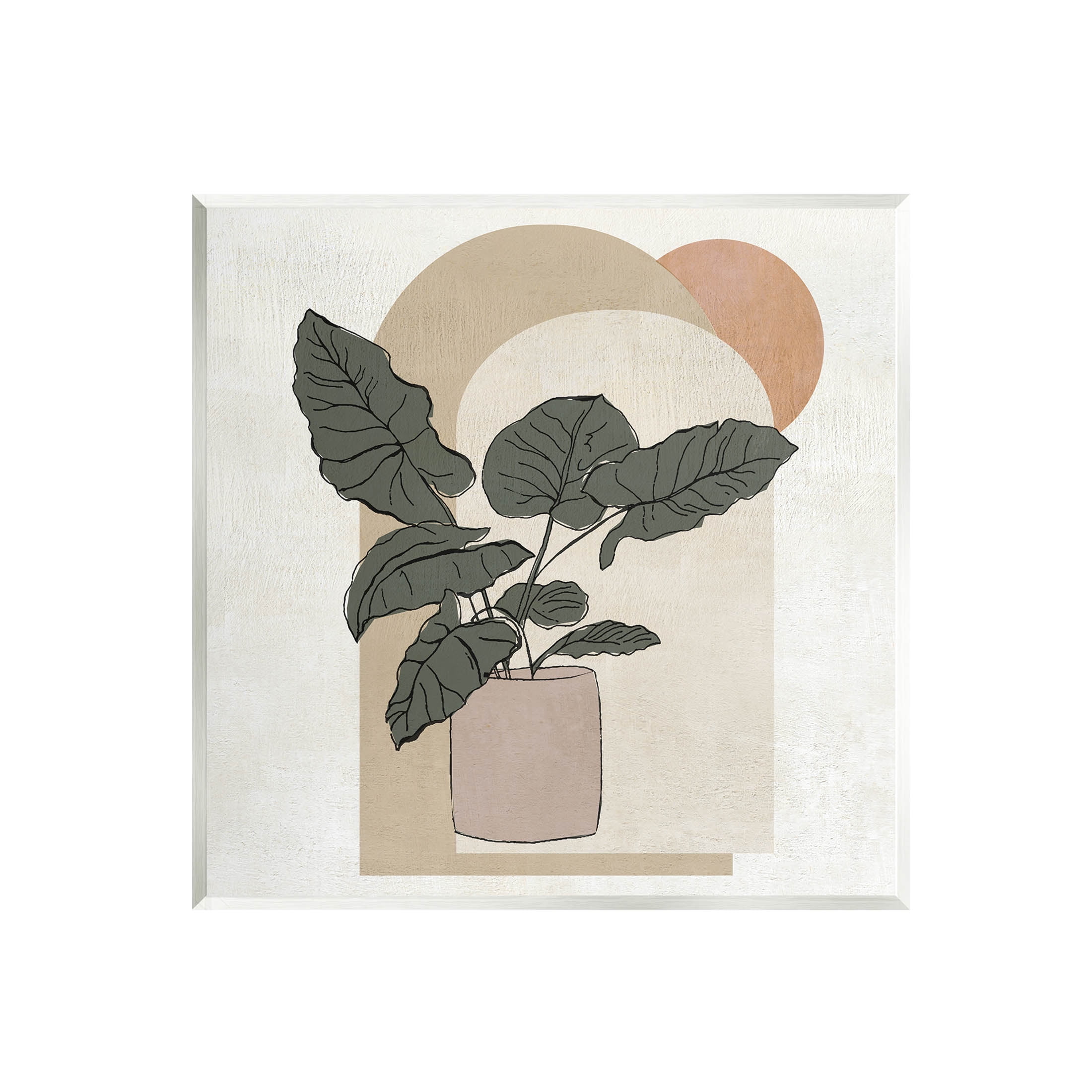 Potted Plant Arched Geometric Shapes Botanical & Floral Graphic Art Unframed Art Print Wall Art