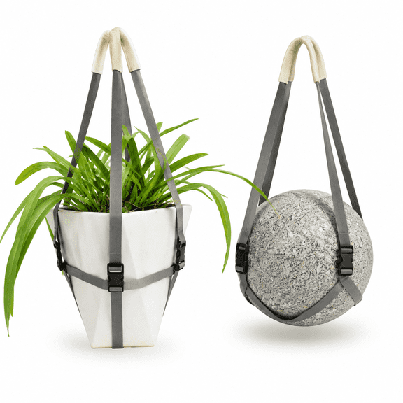 Potted Plant Mover and Lifting Straps for Garden, Landscaping Lifting Straps, Move Heavy Garden Objects: Flower Pots, Planters, Trees, Rocks, Pot Tool, Gray