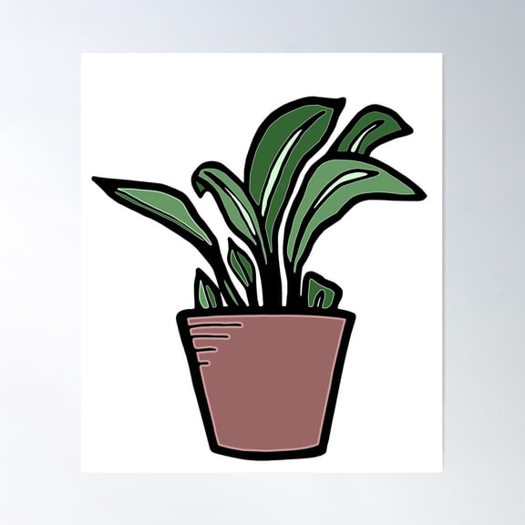 Potted Plant Poster Wall Art, Modern Wall Decor For Living Room Bedroom, 12x18 UNFRAMED