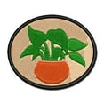thumbnail image 1 of Potted Plant Pothos Devils Ivy Applique Multi-Color Embroidered Iron-On Patch - 2.0 Inch Mini, 1 of 5