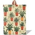 thumbnail image 1 of Potted Plants Throw Blanket 40x50, Plants Theme Blankets for Living Room Decor, Soft Flannel Plants Gifts for Women, 1 of 6
