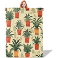 thumbnail image 1 of Potted Plants Throw Blanket 50x60, Plants Theme Blankets for Living Room Decor, Soft Flannel Plants Gifts for Women, 1 of 6