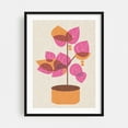 thumbnail image 1 of Potted Purple Plant - Illustration Botanical Geometric Modern Art Minimalist Abstract Mid-Century Modern Tropical Black Framed Wall Art Print 24 x 36 inches, 1 of 7