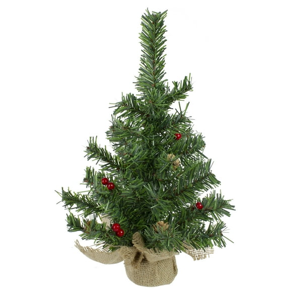 Northlight Potted Red Berries and Pine Cones Medium Artificial Christmas Tree 16" - Unlit