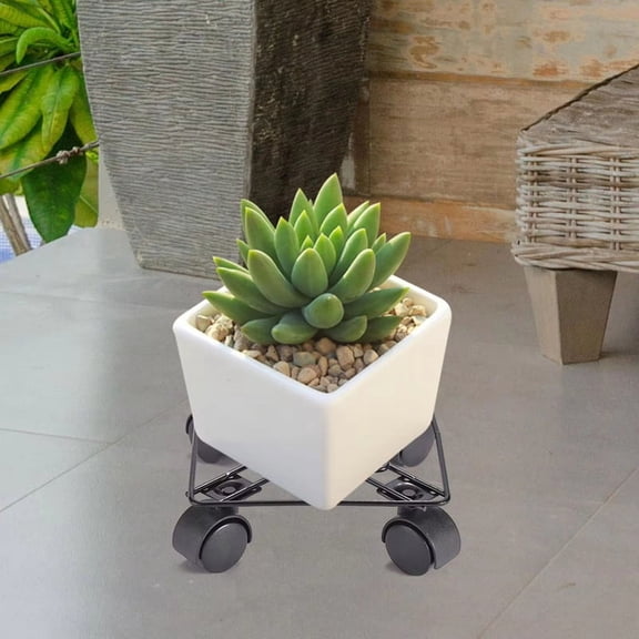 Potted Rolling Plant Stand Holder with Casters Accessory Tray Roller Versatile Pallet Trolley Rollers