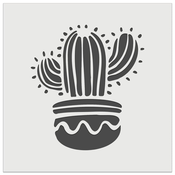 Potted Saguaro Cactus Succulent Plant DIY Cookie Wall Craft Stencil - 5.5 Inch