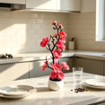 thumbnail image 1 of Potted Silk Fake Flowers Tabletop Decor, Small Artificial Plants Indoor with Adjustable Branches&Ceramic Pot for Tea Living Room Study Desk Home Decor, 1 of 6