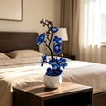 thumbnail image 1 of Potted Silk Fake Flowers Tabletop Decor, Small Artificial Plants Indoor with Adjustable Branches&Ceramic Pot for Tea Living Room Study Desk Home Decor, 1 of 6