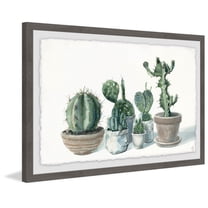 Potted Succulents Ii Framed Painting Art Print, 18.00" x 1.50"