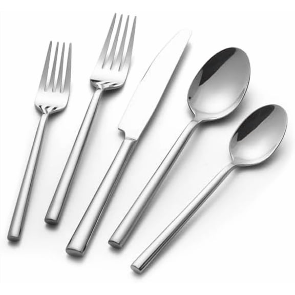 Potter 20-Piece Forged Silverware Set Stainless Steel Flatware Set Cutlery Set,Service for 4,Mirror Finish,Dishwasher Safe