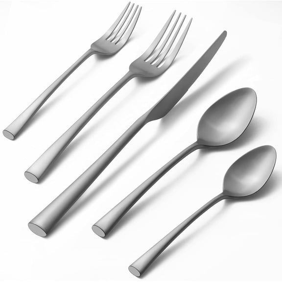 Potter 20-Piece Forged Silverware Set Stainless Steel Flatware Set Cutlery Set,Service for 4,Mirror Finish,Dishwasher Safe