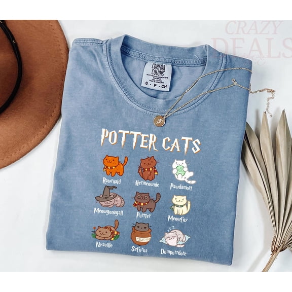 Potter Cat Cats Hp Lover Gift Hp Fall Wizard Universal Studios Trip T-Shirt