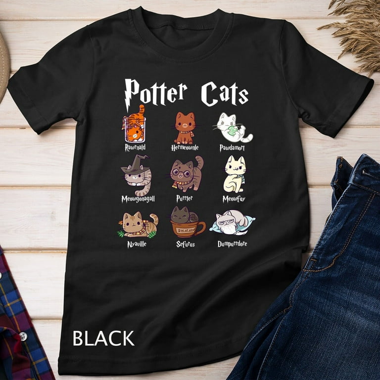 Potter Cats Cute Harry Pawter Kitten T-Shirt Potter Cats Cute Harry Pawter Kitten T-Shirt