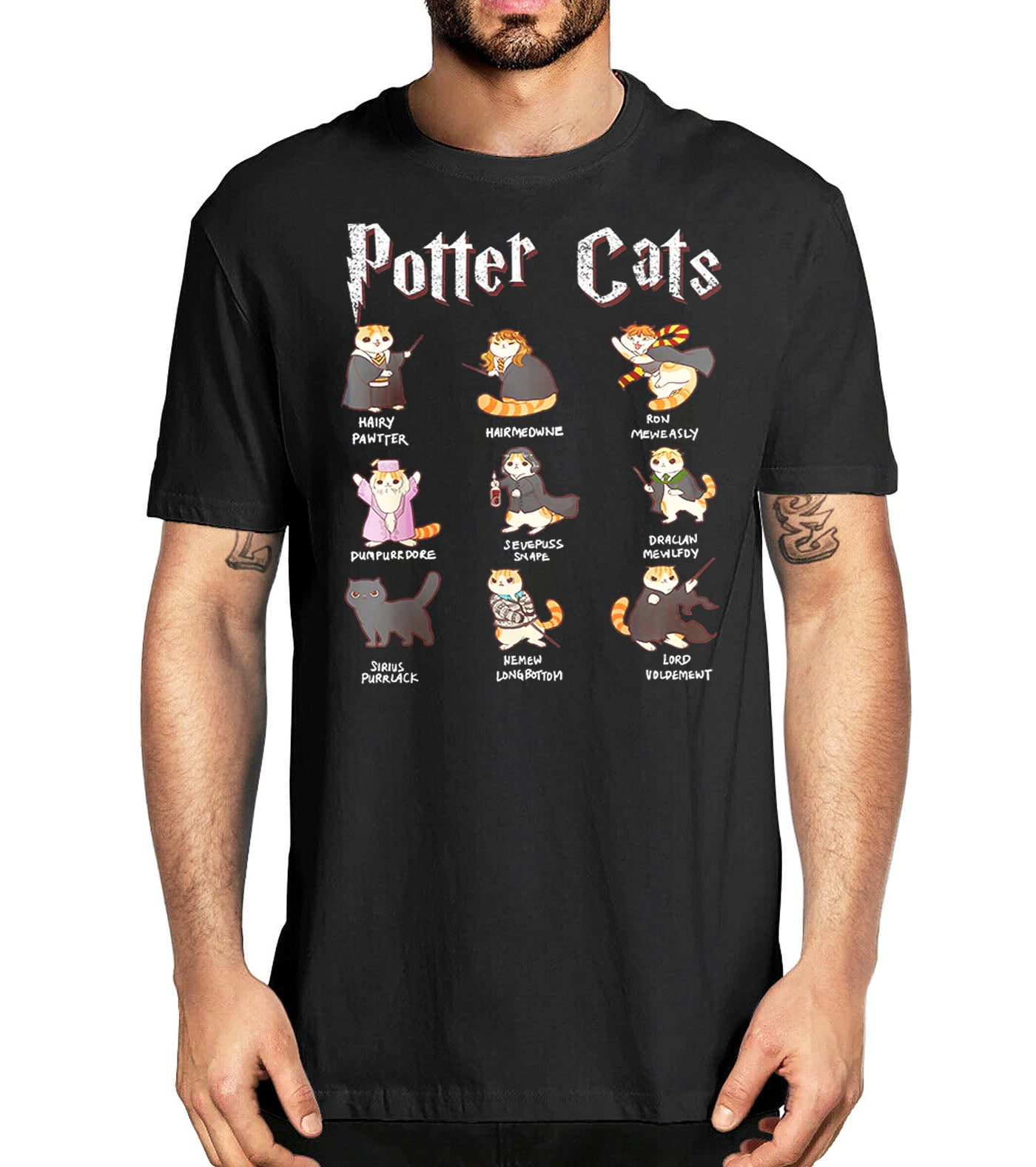 Potter Cute Harry Pawter Cute Cats T Shirt Potter Fan Tee Gift T Shirt