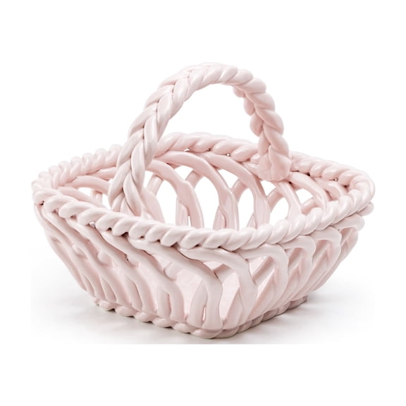 Potter's Studio 7.25" Hand Woven Easter Medium Basket - Pink Grace Teaware