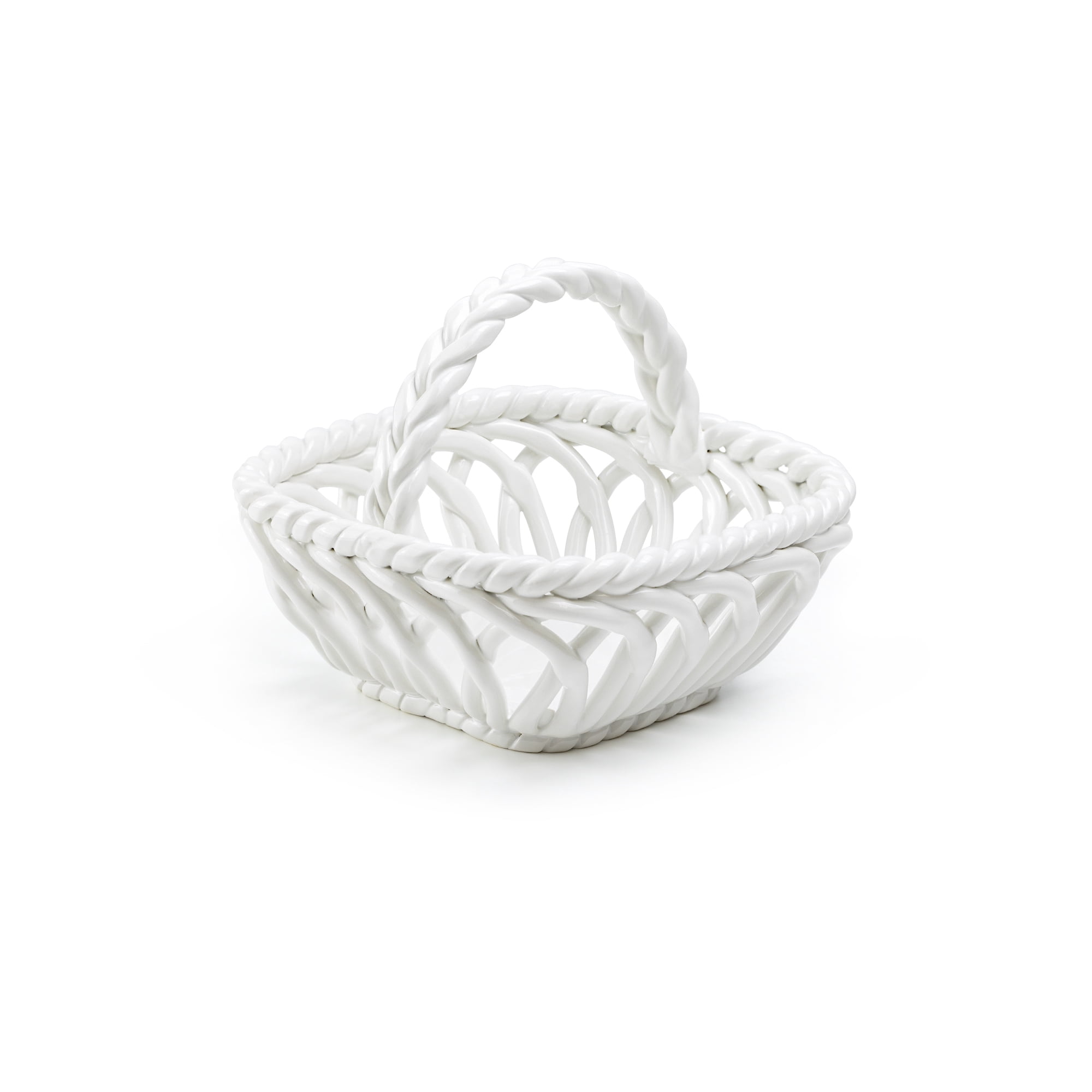 Potter's Studio 7.25" Hand Woven Easter Medium Basket - White Grace Teaware