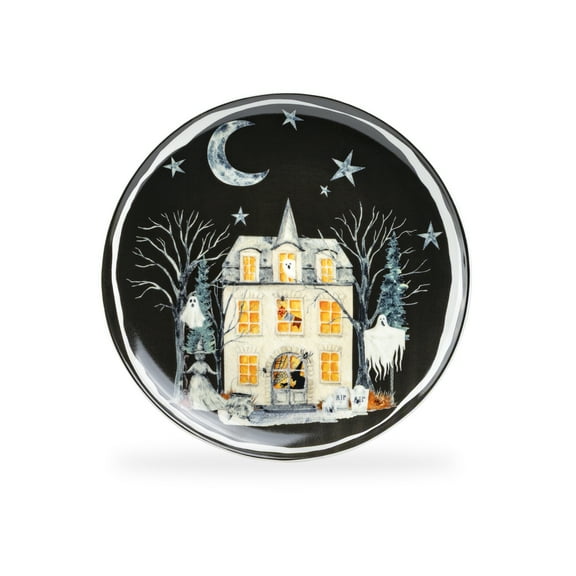 Potter's Studio 8.75" Halloween Midnight Haunted House Dessert/Salad Plate Grace Teaware
